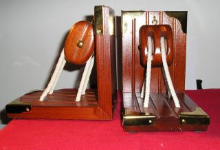  Nautical Wood Brass Bookends