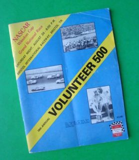 1978 NASCAR Volunteer 500 Grand National Race Program Bristol Raceway 