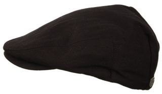 Brixton Clothing Hooligan Beret Driver Hat Black Herringbone Twill 