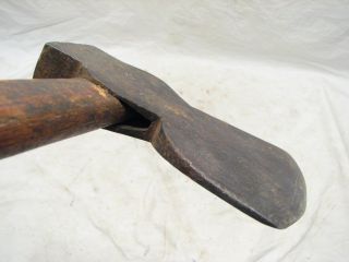 ANTIQUE BROAD AXE HATCHET EARLY BLACKSMITH HAND FORGED WOOD TOOL