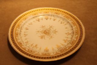 antique j pouyat limoges gold decorated bread plate