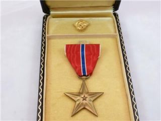 WW2 Bronze Star Medal Box RARE WWII Official Award Papers