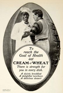 1905 Ad Cream Wheat Health Food Breakfast Cereal Chef African American 