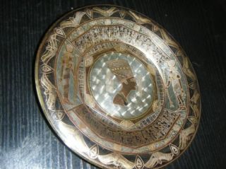 egyptian pharaonic decoration brass plate nefertiti from egypt time 