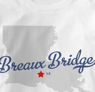 Breaux Bridge Louisiana La Map Souvenir T Shirt XL