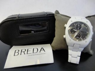 Breda Mens 7212 White Chris Classic Digital Chronograph Watch