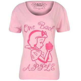   Disney Princess T Shirt/Top 8 16 Snow White Glitter/Pink Bad Apple