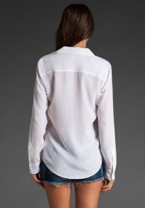 New Equipment Brett Washed Silk Blouse Shirt Bright White Size XS S 