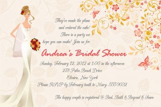 Bridal Shower Bouquet Wedding Invitations Fall Autumn 