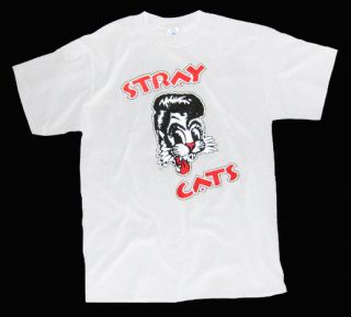Stray Cats Brian Setzer Rockabilly T Shirt White