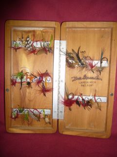 Vintage Cedar Fly Fishing Fly Box Don Gapen Inc Lapeer MI with Flies 