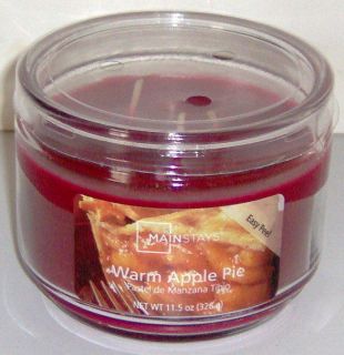 Warm Apple Pie Candle lite Mainstays 11.5oz 3 Wick Glass Jar Candle 