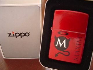   BLACK DEVIL LOGO ZIPPO LIGHTER MINT IN BOX 2005 CANDY APPLE RED