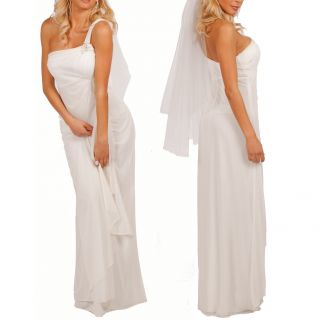   One Shoulder Sheer Rhinestone Wedding Dress Bridal Gown