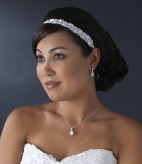 New Ivory Double Ribbon Rhinestone Bridal Headband