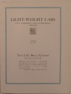 JG Brill Co. Trolley Suburban Interurban Service Car Catalog Sept 1922 