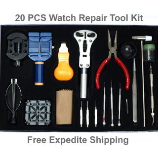20PCS Watch Repair Tool Kit Case Opener Link Remover Hand Puller 
