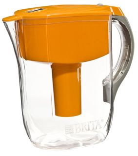Brita Orange Pitcher Water Filtration System w 1 Filter 10 Cups 