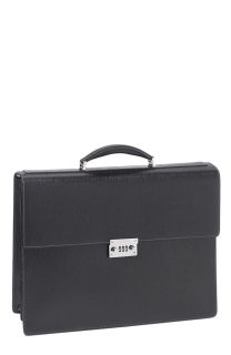 Auth Salvatore Ferragamo Double Gusset Leather Briefcase $1800