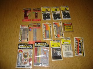 Lot of Pinewood Derby Tools Weights Custom Mods Wheels and Decals 