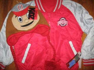   State Buckeyes Reversible Jacket Size 7 w Youth Brutus Hat NWT
