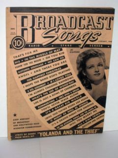 Broadcast Songs Lyrics Jo Stafford Cover January 1946