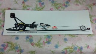 Brittany Force 2012 Top Fuel Dragster Program Sticker 5 1 2 x 1 5 8 
