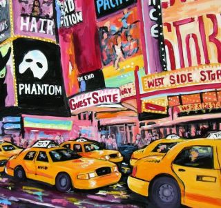 New York City Broadway Original Art Painting Dan BYL Investment 
