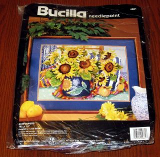 Bucilla Needlepoint Kit Sunflowers by Linda Gillum 1992