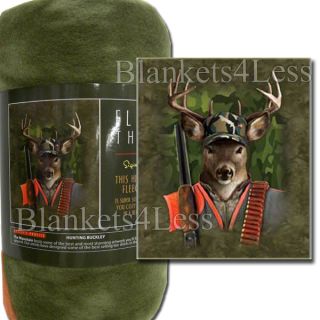 Hunting Buckley Fleece Throw / Blanket 50 X 60  Brand New