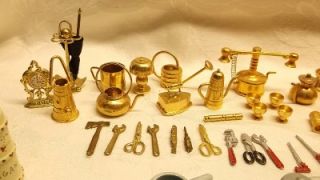Lot of Brass Metal Ktichen Doll House Diorama Miniatures Turner 