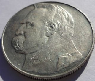1939 Poland 10 zlotych silver coin Jozef Pilsudski high grade