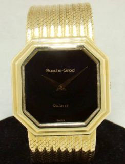Mens Bueche Girod 18kt Gold Wrist Watch Swiss Made