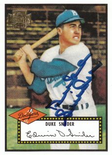 Brooklyn Dodgers Duke Snider Auto 2001 Topps Archive