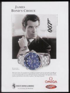 2002 Pierce Brosnan Photo Omega Seamaster James Bond 007 Watch Ad 