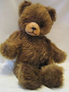 Vintage Knickerbocker Brown Bear   16 mohair bear with unusual orange 