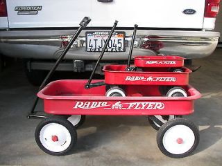 VINTAGE RADIO FLYER ORIGINAL STEEL CLASSIC RED WAGONS  COLLECTION FOUR 