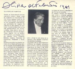 Autographs on Teatro Colon Program 1981 Verdi Requiem