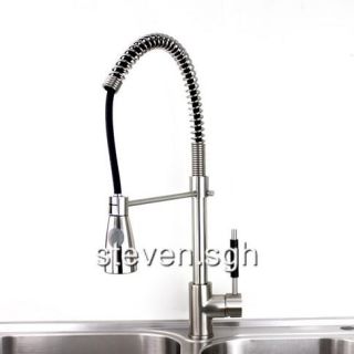 Brushed Nickel Pull Out Spray Kitchen Faucet Tap 0322E