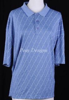 Burma Bibas Blue Diamond Polo Shirt Mens Sz XL
