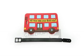   Travel Luggage Tag 105x66mm Bus Trip Lovely Red Bus 0384RD