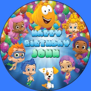 Bubble Guppies Personalized Round Edible Cake Image Topper Decoration 