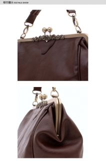 New Pop Vintage Kiss Lock Shoulder Tote Purse Handbags