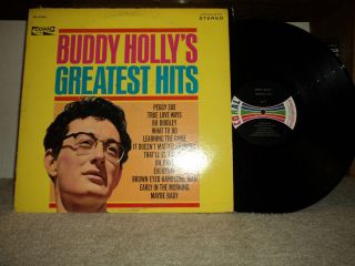 BUDDY HOLLYS GREATEST HITS LP 1967 CORAL RAINBOW LABEL RECORD LP