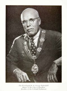   St George Hamilton Bermuda Mayor Butterfield Honorary Medal Portrait