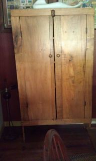 Antique Wood Butternut Cabinet Jelly Cupboard 1850s 4 Shelves