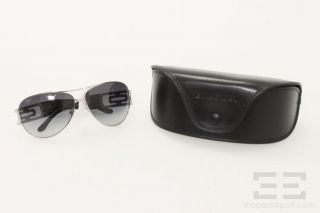 Bvlgari Black Metal Frame & Jeweled Logo Aviator Sunglasses 6012 B