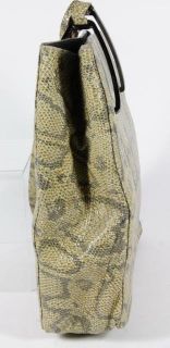 Byblos 2290 Snakeskin Embossed Leather Tote Shoulder Bag Made in Italy 