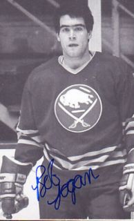 1986 Buffalo Sabres Bob Logan Signed Postcard