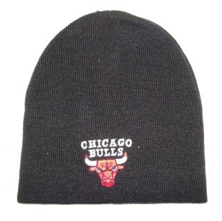 Chicago Bulls NBA Black Embroidered Knit Beanie Hat Free Shipping 